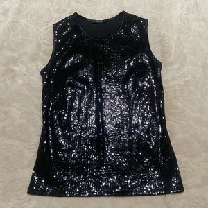 Women’s Tiana B. Black Sequin Tank Top